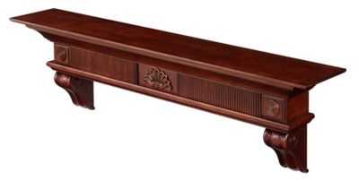Image showing  60 in. x 9 in. Traditional Premium Wood Fireplace Shelf Mantel, Brown