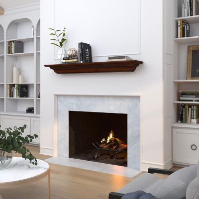 Image showing  60 in. x 10 in. x 5 in. Traditional Premium Wood Fireplace Shelf Mantel, Unfinished