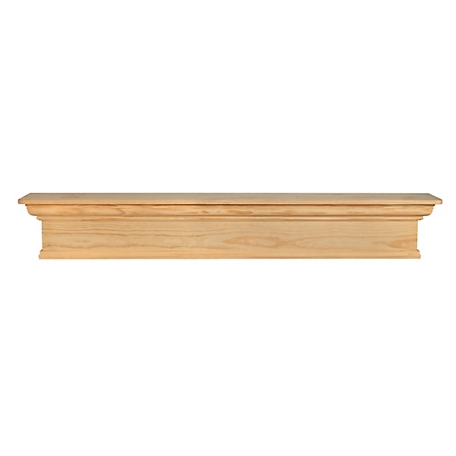 Pearl Mantels Transitional Premium Pine Wood Fireplace Shelf Mantel, Unfinished, 9 in. x 9 in. x 48 in.