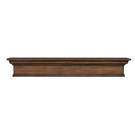 Pearl Mantels Transitional Premium Pine Wood Fireplace Shelf Mantel, Brown, 9 in. x 9 in. x 48 in.