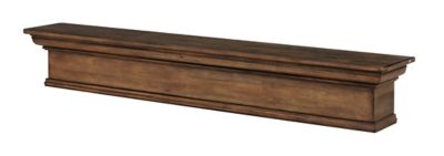 Image showing  Transitional Premium Pine Wood Fireplace Shelf Mantel, Brown, 9 in. x 9 in. x 60 in.
