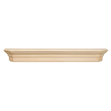 Pearl Mantels Traditional Premium Wood Fireplace Shelf Mantel, Unfinished, 8 in. x 6.5 in. x 72 in.
