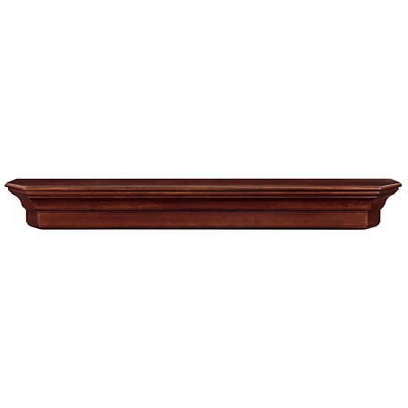 Pearl Mantels Traditional Premium Wood Fireplace Shelf Mantel, Brown, 8 in. x 6.5 in. x 72 in.