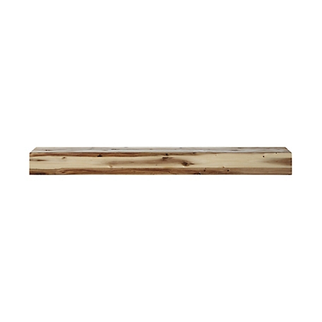 Pearl Mantels Beautiful Natural Acacia Wood Fireplace Shelf Mantel, Natural, 9 in. x 5 in., 72 in.