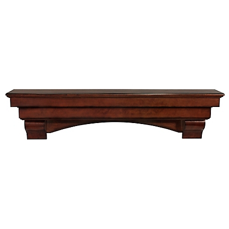 Pearl Mantels Premium Wood Fireplace Shelf Mantel with Corbels and Arch, Versatile, Brown, 48 in.