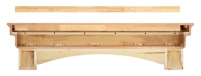 Image showing  60 in. Premium Wood Fireplace Shelf Mantel with Corbels and Arch, Unfinished