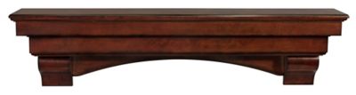 Pearl Mantels Premium Wood Fireplace Shelf Mantel with Corbels and Arch, Versatile, Brown, 60 in.