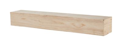 Image showing  60 in. x 10 in. x 8 in. Hand-Distressed Hand-Finished Premium Pine Wood Fireplace Shelf Mantel, Unfinished