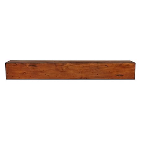 Pearl Mantels Hand-Distressed Hand-Finished Premium Pine Wood Fireplace Shelf Mantel, 10 in. x 8 in., 72 in.