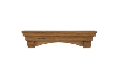 Pearl Mantels Hand-Distressed Hand-Finished Premium Pine Wood Fireplace Shelf Mantel, Versatile, Antique Brown, 48 in.