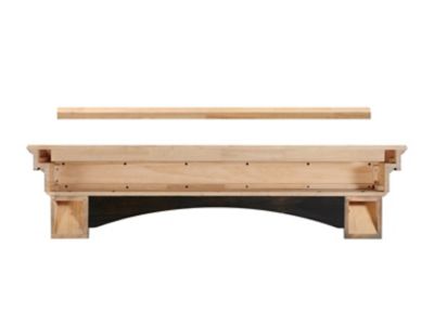 Image showing  60 in. Hand-Distressed Hand-Finished Premium Pine Wood Versatile Fireplace Shelf Mantel, Distressed Brown
