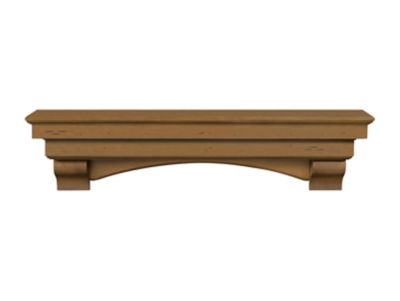Pearl Mantels 72 in. Hand-Distressed Hand-Finished Premium Pine Wood Versatile Fireplace Shelf Mantel, Antique Brown