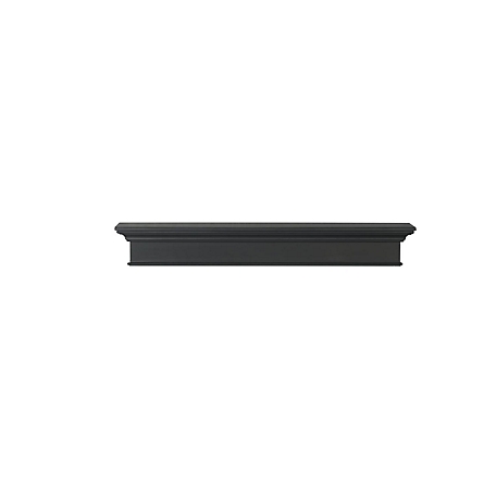 Pearl Mantels Premium MDF Mantel Shelf, Black, 9 in. x 8 in. x 48 in.