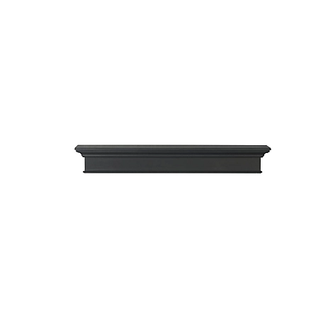 Pearl Mantels Premium MDF Mantel Shelf, Black, 9 in. x 8 in. x 72 in.