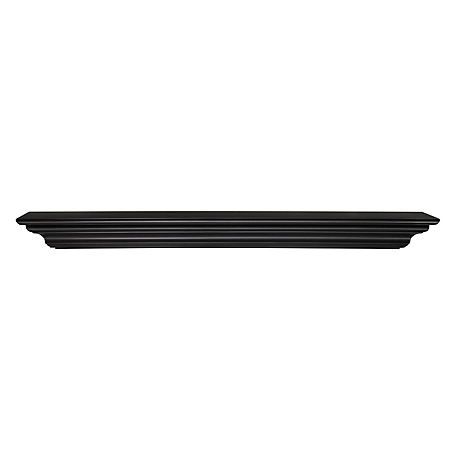 Pearl Mantels Clean Sophisticated Premium MDF Fireplace Shelf Mantel, Black, 10 in. x 5 in., 60 in.