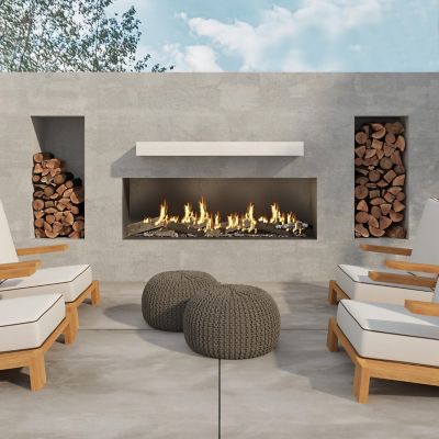Image showing  60 in. Non-Combustible Indoor/Outdoor Fireplace Shelf Mantel, White