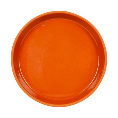 Image showing  Terra Cotta Glazed Saucer, 8.75 in.