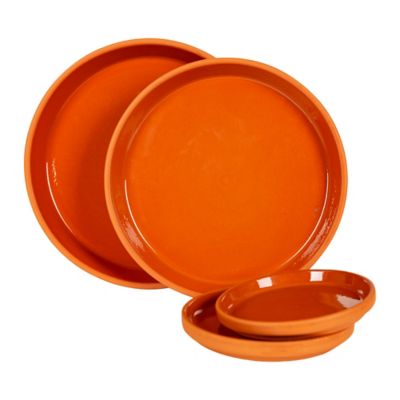 Image showing  Terra Cotta Glazed Saucer, 9.5 in.