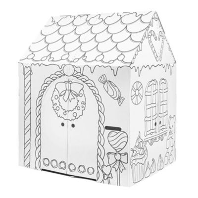 Image showing  Gingerbread Cardboard Playhouse, 32 in. x 26.5 in. x 40.5 in.
