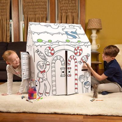 Image showing  Gingerbread Cardboard Playhouse, 32 in. x 26.5 in. x 40.5 in.