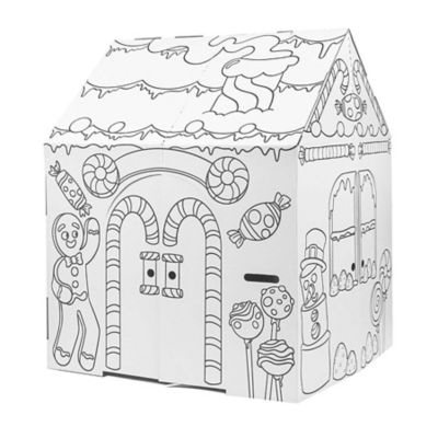 Image showing  Gingerbread Cardboard Playhouse, 32 in. x 26.5 in. x 40.5 in.