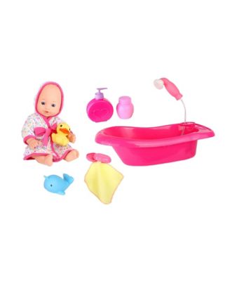 Dream Collection 12 in. Toy Baby Bath Time Play Set in Gift Box