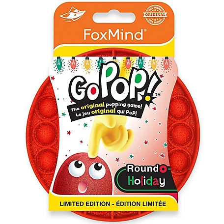 FoxMind Games Go Pop! Roundo - the Original Popping Game, 3 in.1: Fidget Toy, GPR-REDGLT-BIL