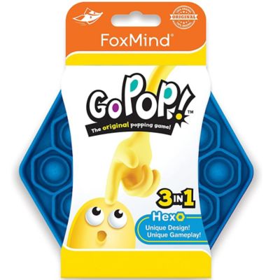 FoxMind Games Go Pop! Hexo: the Original Popping Game, 3-in-1: Fidget Toy, GP-HEXO-BL-BIL