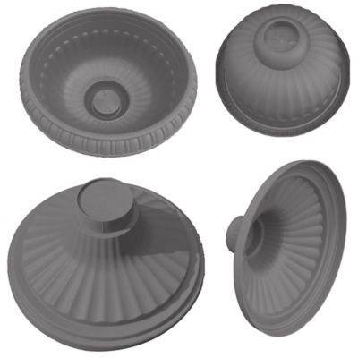 Image showing  1.5 gal. Plastic Grecian Urn Planter, 12 in., Charcoal Gray