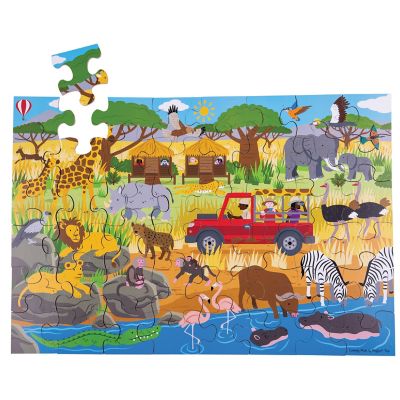 Bigjigs Toys 48 pc. African Adventure Floor Puzzle, BJ916