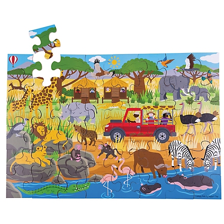 Bigjigs Toys 48 pc. African Adventure Floor Puzzle, BJ916