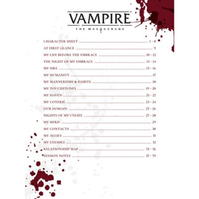 Image showing 2 th Renegade Game Studios Vampire: the Masquerade 5th Edition Roleplaying Game Character Journal