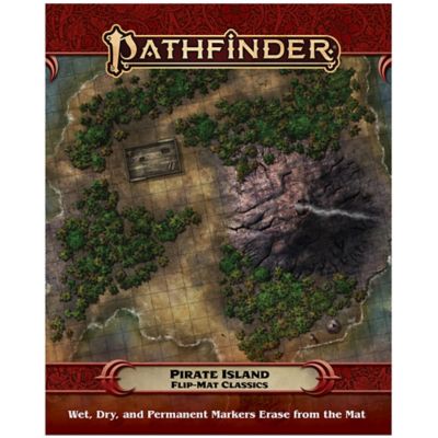 PAIZO Pathfinder Flip-Mat Classics Pirate Island - 24 x 30 in. Unfolded, Folding Map, Tabletop RPG, PZO31041