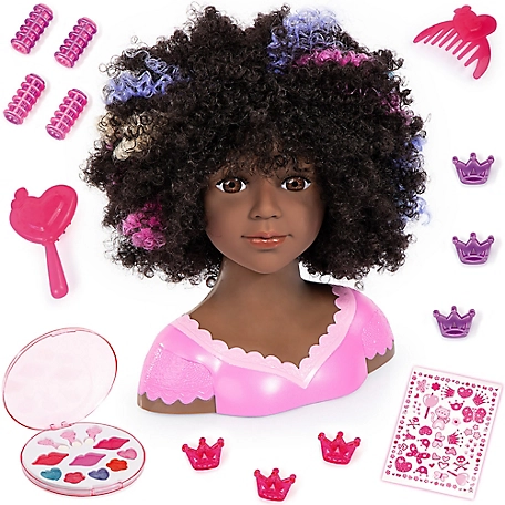 Bayer Charlene Super Model Styling Head - African American Doll Head, with Accessories, 90088AZ