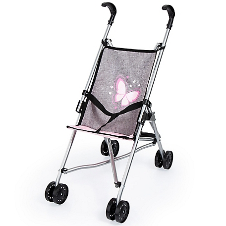 Bayer Doll Umbrella Stroller: Grey - Fit Dolls Up to 18 in., Integrated Seat Belt & Double Wheels, 30533AA
