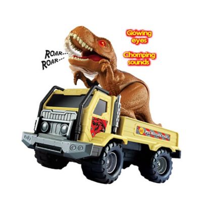 Image showing 8 th Red Box Pre-Historic Times: T-Rex Transporter, Light & Sounds, Children's Play Truck & Dinosaur Figurine, Ages 3+