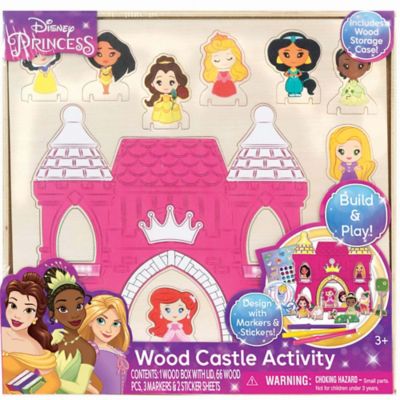 Disney Wood Castle Building and Decorating Activity Set, For Ages 3+