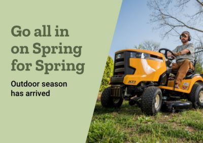 Go all in on Spring for Spring. Outdoor season has arrived.