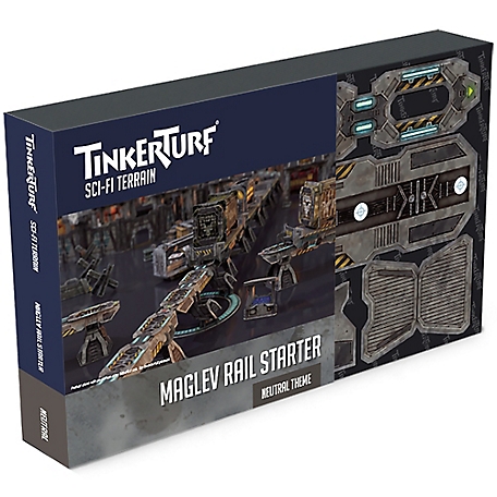 TinkerTurf Sci-Fi Terrain: Maglev Rail Starter - Neutral Theme, TT-MLS-NEU