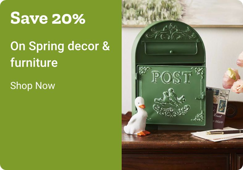 Save 20% on Spring Decor and furniture