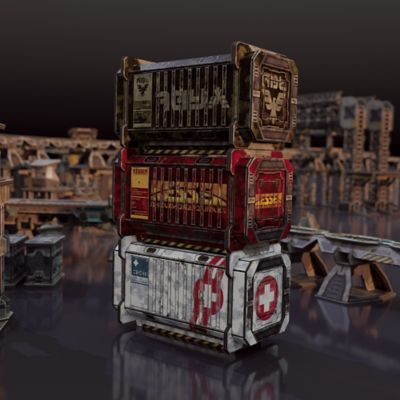 Image showing  Sci-Fi Terrain: Cargo Containers Series 1 Add-On - Neutral Theme, TT-CON-SR1