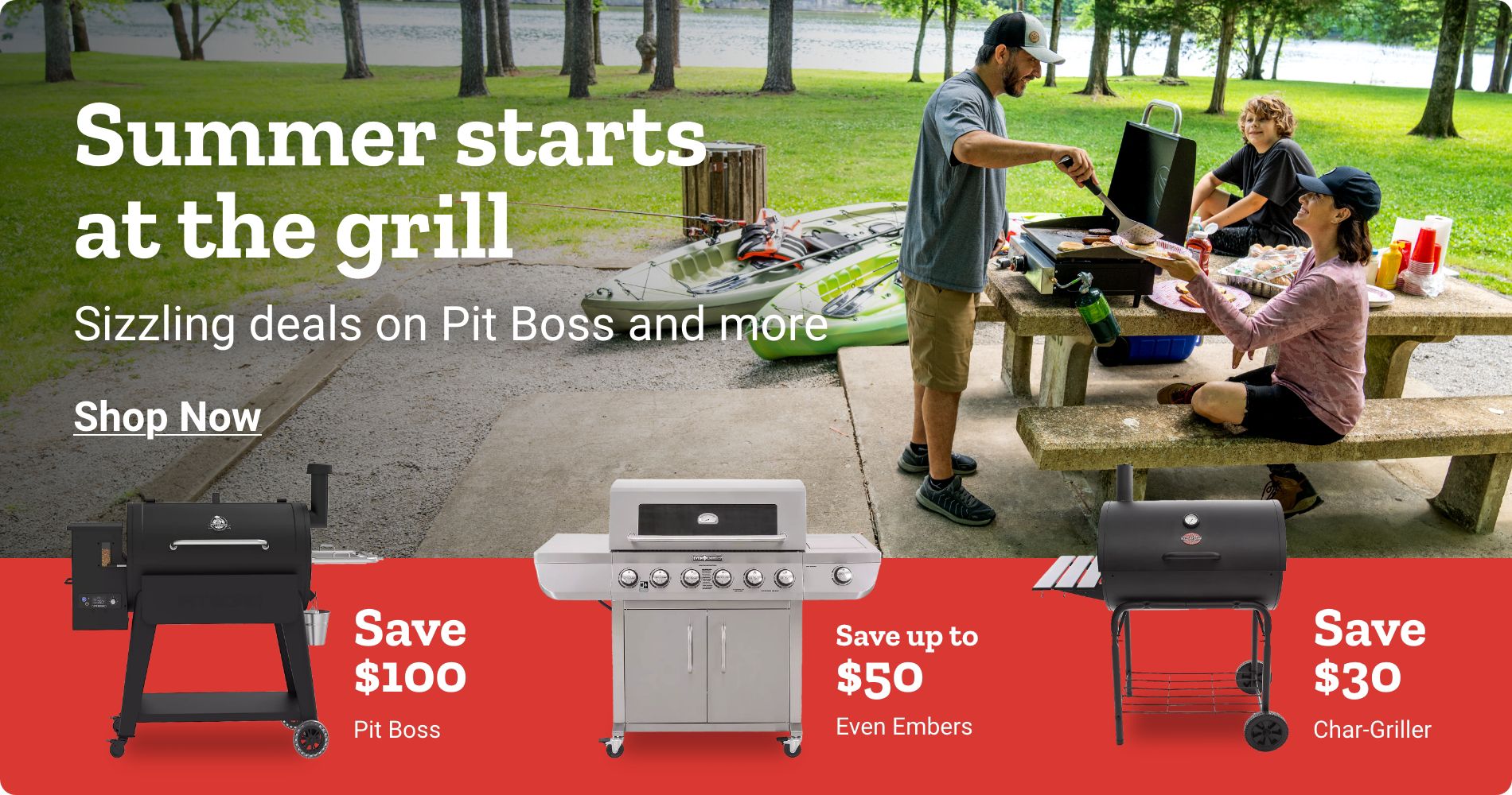 Summer gatherings start at the grill. Cook outdoors with these great deals. Shop Now