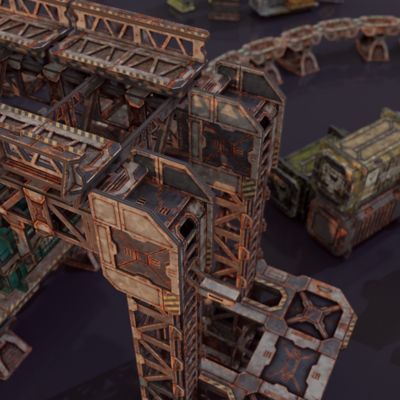 Image showing  Sci-Fi Terrain: Maglev Depot V2 - Abandoned Theme, TT-MD2-ABN