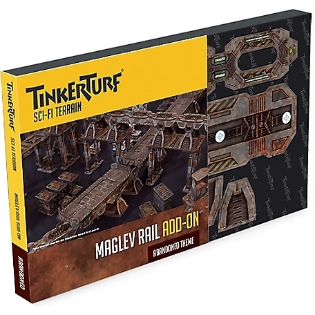 TinkerTurf Sci-Fi Terrain: Maglev Rail Add-On - Abandoned Theme, TT-MLA-ABN