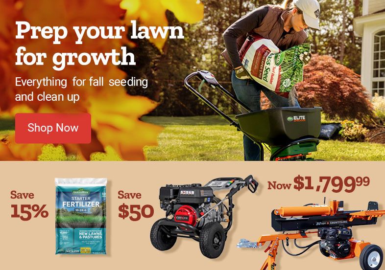 Prep your lawn for growth. Everything for fall seeding, clean up and replanting. Shop Now