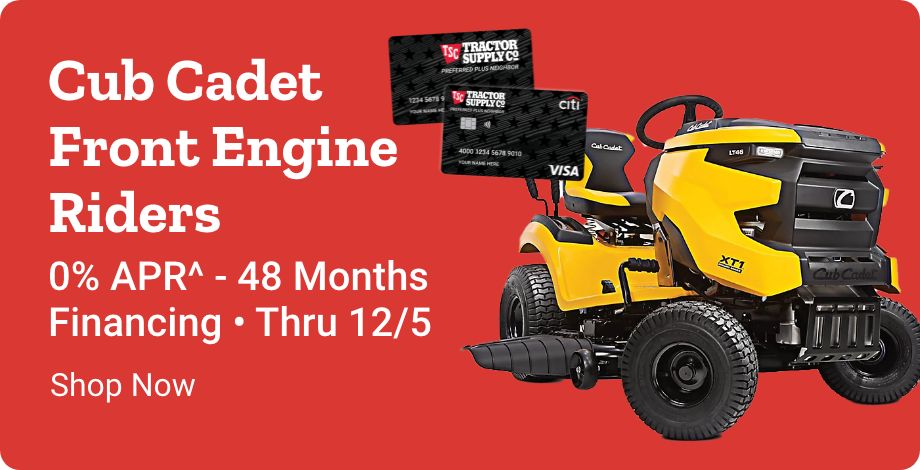 Cub Cadet Riding Mowers. 0% APR^ - 48 Months Financing Thru 12/5. Shop Now