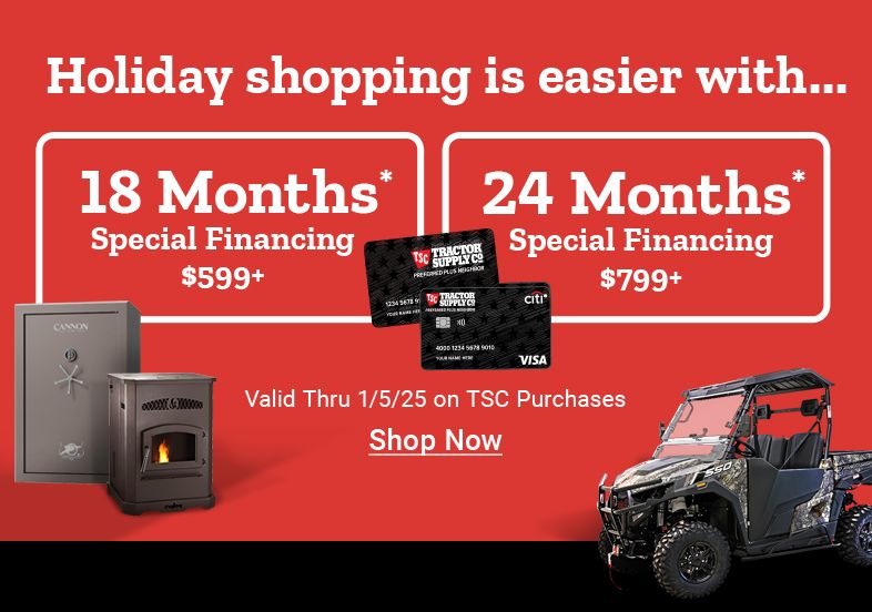 Holiday shopping is easier with... 18 months special financing $599 plus or 24 months special financing $799 plus. Shop Now