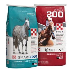 Purina Smart Edge and Omolene Horse Feed, 50 lb.