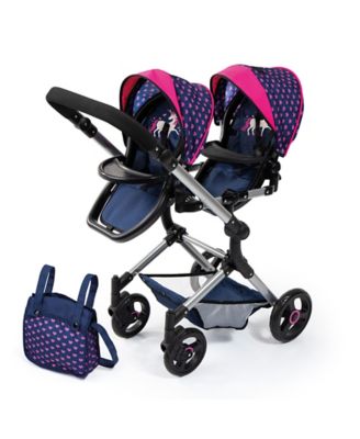 Image showing  Twin Doll Pram Neo, Dark Blue