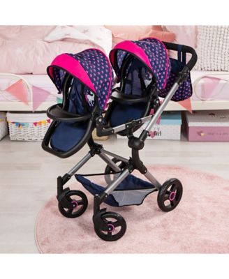 Image showing 8 th Bayer Twin Doll Pram Neo, Dark Blue